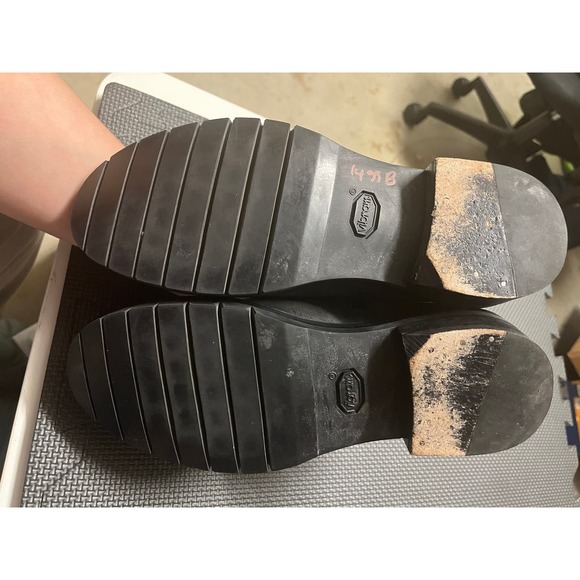 Rag & Bone Ashford black leather genuine shearling moto snow winter boots 8.5 - Picture 7 of 8